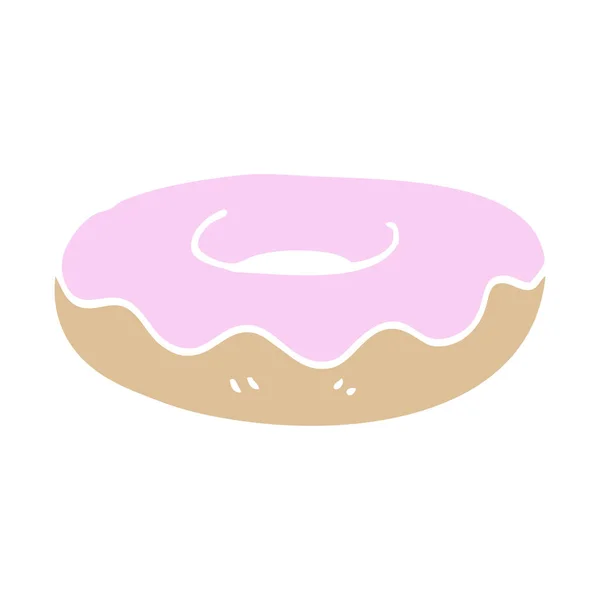 Donut Gelado Doodle Desenhos Animados — Vetor de Stock