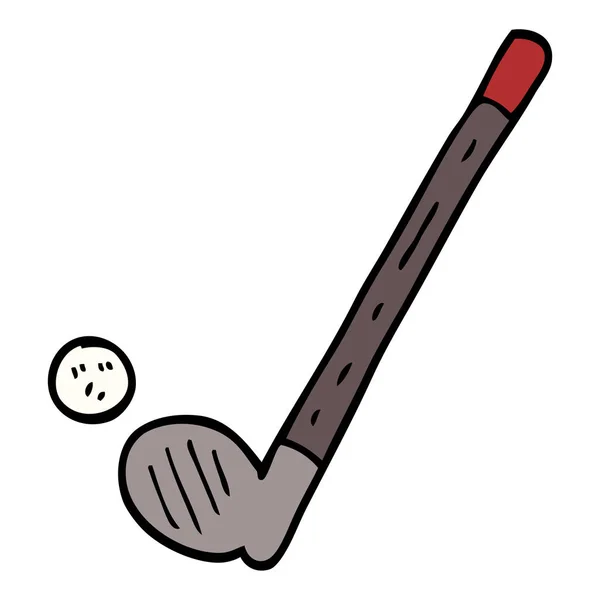 Cartoon Doodle Golf Club Ball — Stock Vector