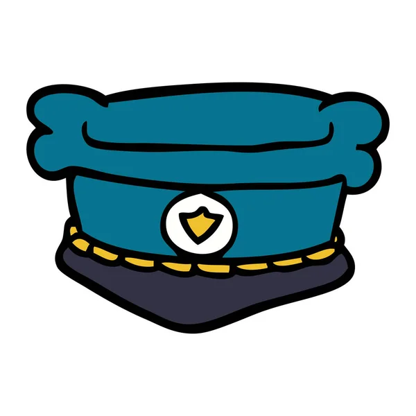 Cartoon Doodle Polisen Hatt — Stock vektor