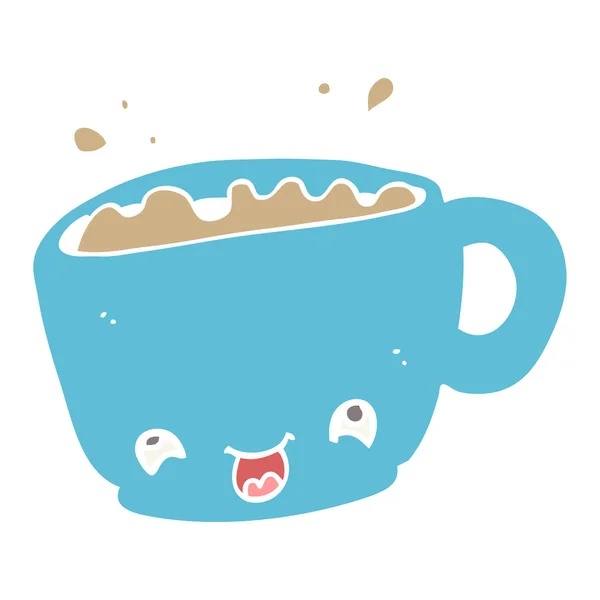 纯色风格动画片杯咖啡 — 图库矢量图片