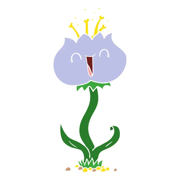 Květina Kreslený Styl Roztomilý Plochý Barevný — Stockový vektor