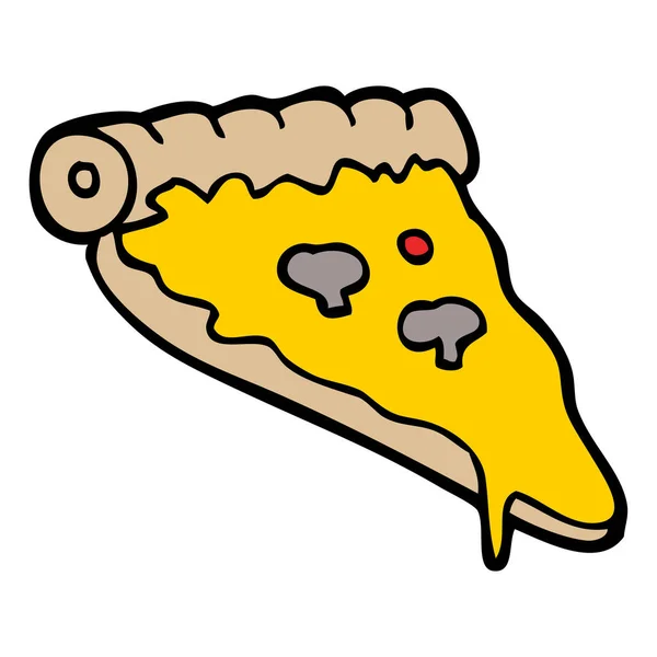 Cartoon Doodle Pizza Scheibe — Stockvektor