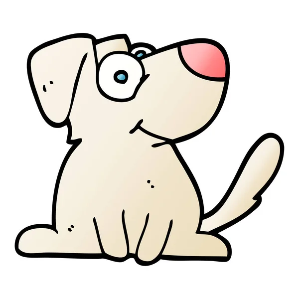 Ντεγκραντέ Εικονογράφηση Διάνυσμα Καρτούν Ευτυχισμένος Σκύλος — Διανυσματικό Αρχείο