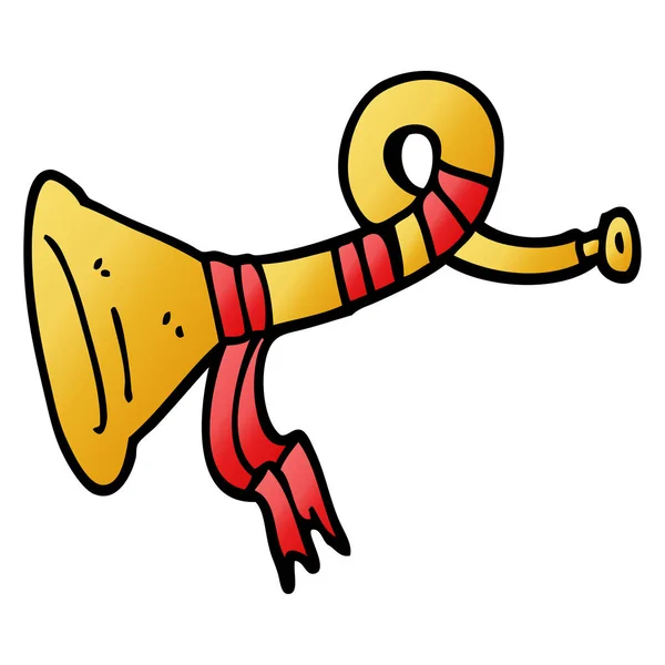 Cartoon Doodle Gewelltes Horn Instrument — Stockvektor