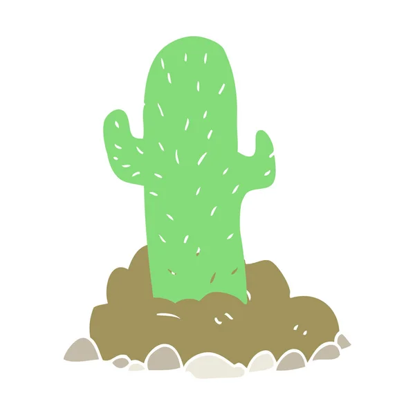 Illustration Couleur Plate Cactus — Image vectorielle