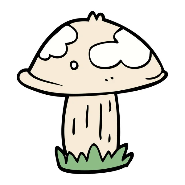 Cogumelo Selvagem Doodle Desenhos Animados — Vetor de Stock