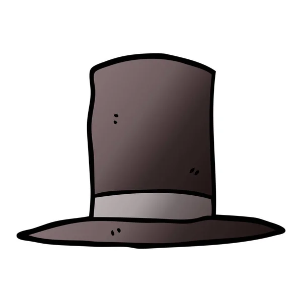 Chapéu Superior Doodle Desenhos Animados — Vetor de Stock