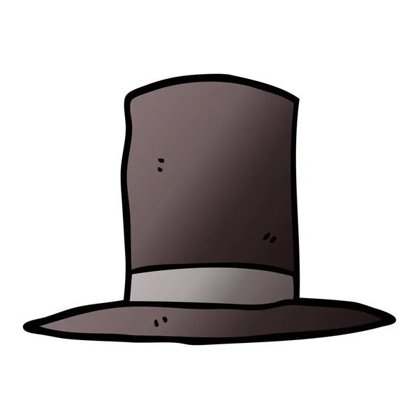 Cartoon Doodle Top Hat — Stock Vector