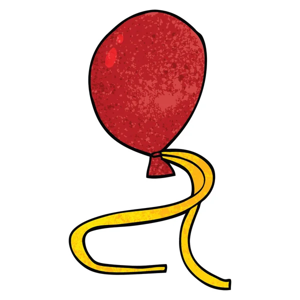 Fumetto Doodle Palloncino Rosso — Vettoriale Stock