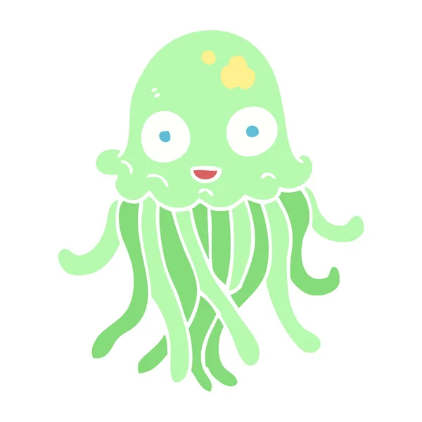 Egale Kleur Illustratie Van Octopus — Stockvector