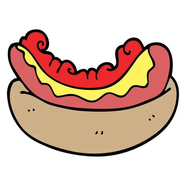 Cartoon Doodle Hotdog Bun — Stock Vector