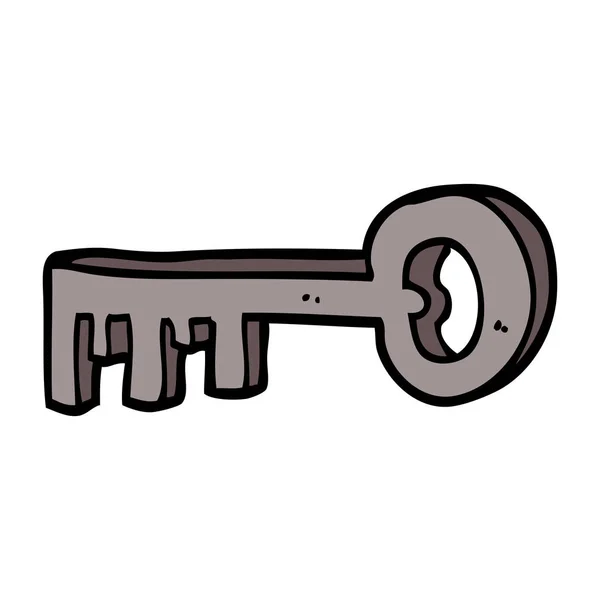 Cartoon Doodle Metal Key — Stock Vector