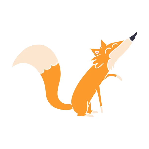 Estilo Cor Plana Cartoon Fox — Vetor de Stock