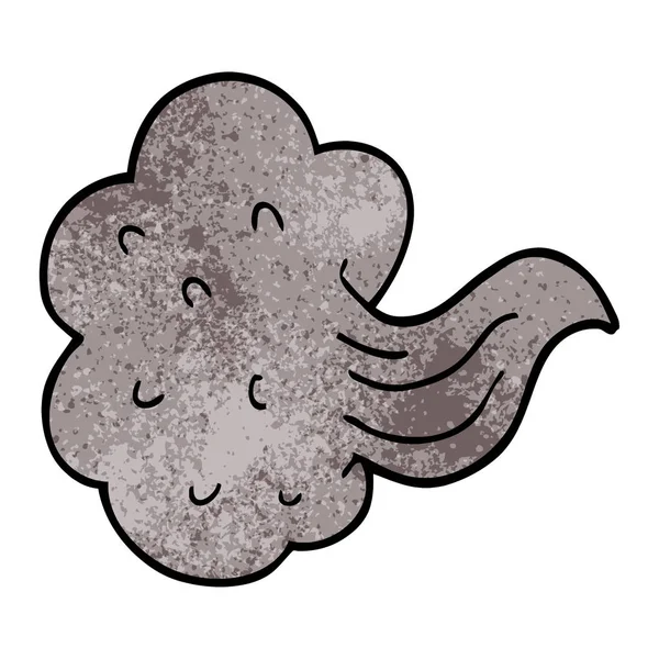 Dessin Animé Doodle Whooshing Nuage — Image vectorielle