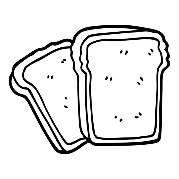 Linienzeichnung Cartoon Toast — Stockvektor