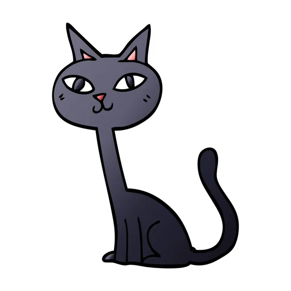 Cartoon Doodle Cat Vit — Stock vektor