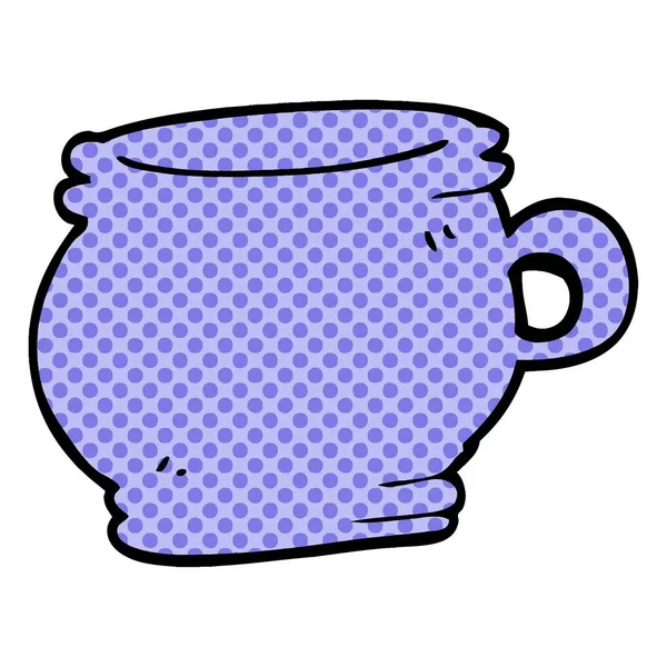 Cartoon Doodle Cup Vettore Illustrazione — Vettoriale Stock
