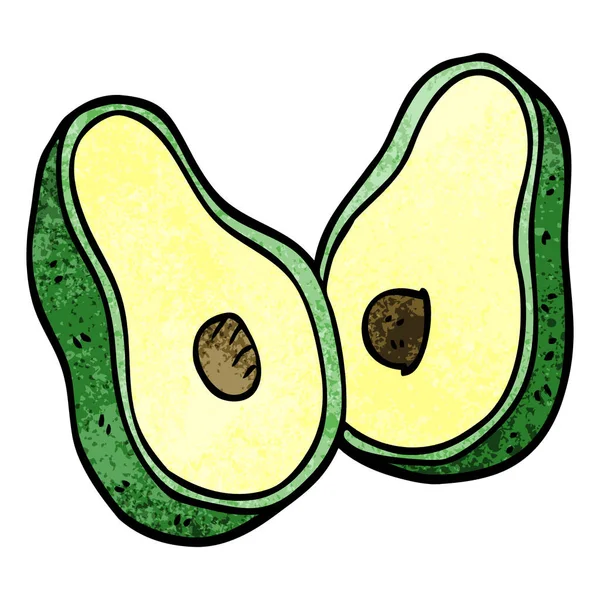 Cartoon Doodle Avocado Wit — Stockvector
