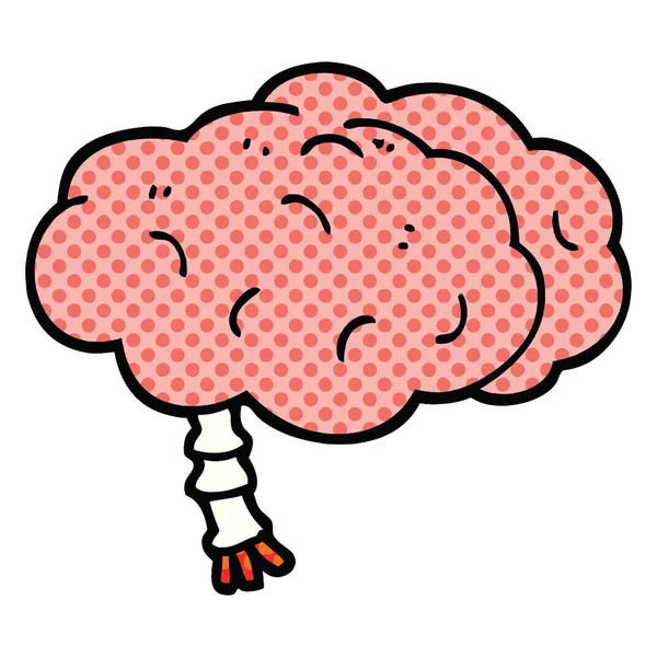 Мультяшный Мозг Стиле Комиксов — стоковый вектор