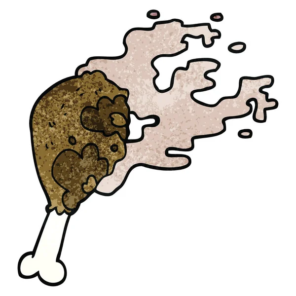 Cartoon Doodle Gekookt Kip Been — Stockvector
