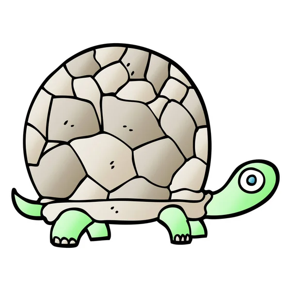 Vector Kleurovergang Illustratie Cartoon Schildpad — Stockvector