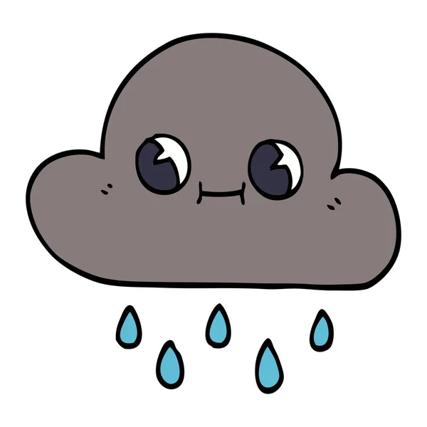 Dibujos Animados Garabato Lluvia Nube — Vector de stock