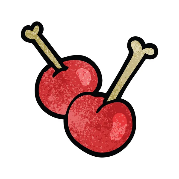 Kreslený Doodle Červené Třešně — Stockový vektor