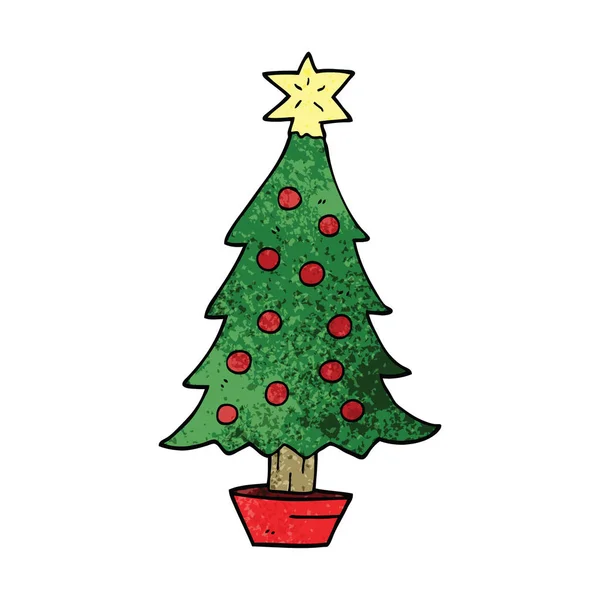 Cartoon Doodle Kerstboom — Stockvector