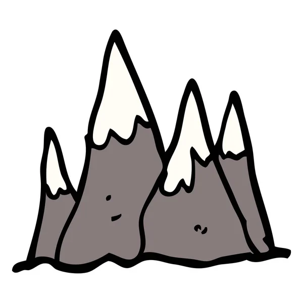 Cartoni Animati Doodle Alte Montagne — Vettoriale Stock