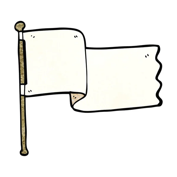 Dibujos Animados Garabato Bandera Blanca Ondeando — Archivo Imágenes Vectoriales