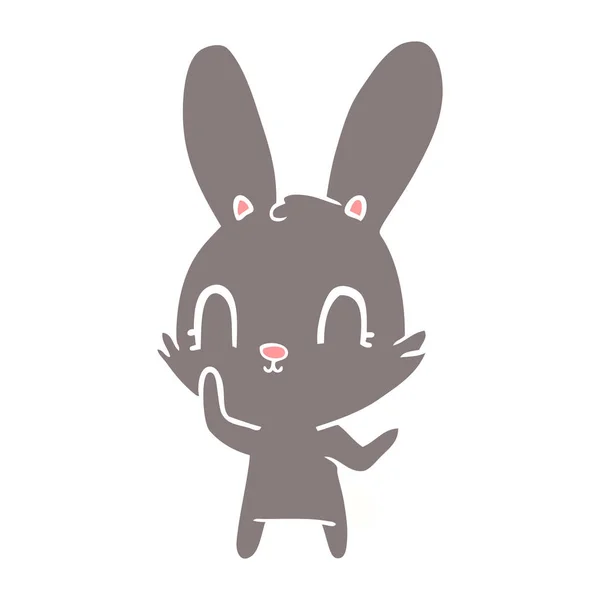 Cute Flat Color Style Cartoon Rabbit — Stock Vector