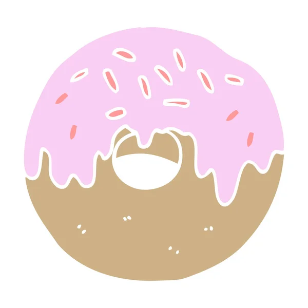 Donut Dibujos Animados Estilo Color Plano — Vector de stock