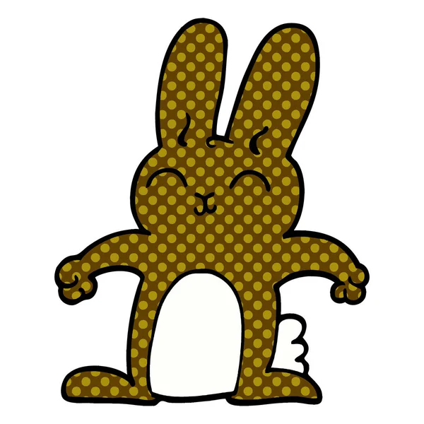 Feliz Conejo Garabato Dibujos Animados — Vector de stock