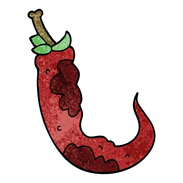 Desenho Animado Doodle Vermelho Pimenta Quente —  Vetores de Stock