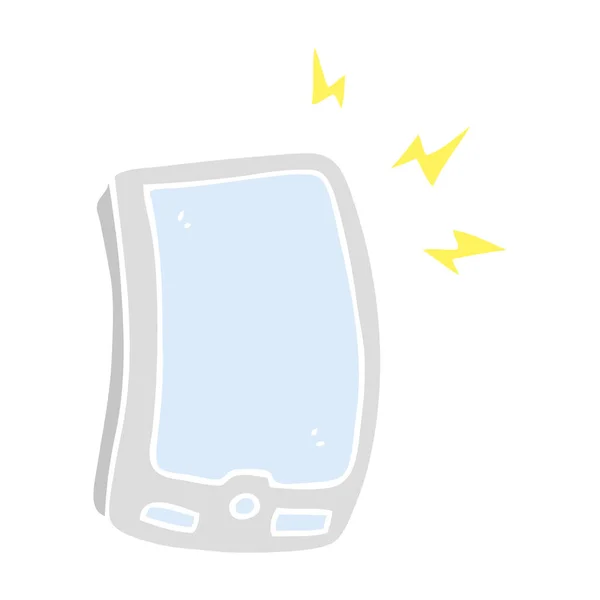 Platt Färg Illustration Mobiltelefon — Stock vektor