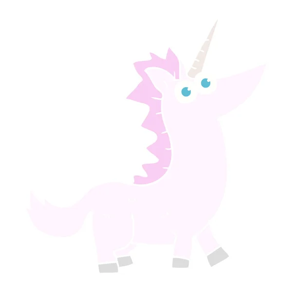 Flat Color Illustration Unicorn — Stock Vector