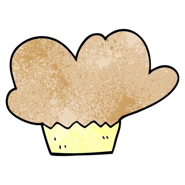 Muffin Doodle Dessin Animé Sur Blanc — Image vectorielle
