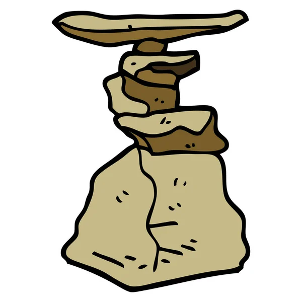 Cartoon Doodle Stacked Rocks — Stock Vector