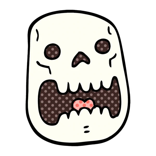 Dibujos Animados Garabato Halloween Cráneo — Archivo Imágenes Vectoriales