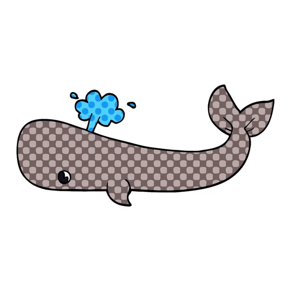 动画片涂鸦鲸鱼白色 — 图库矢量图片