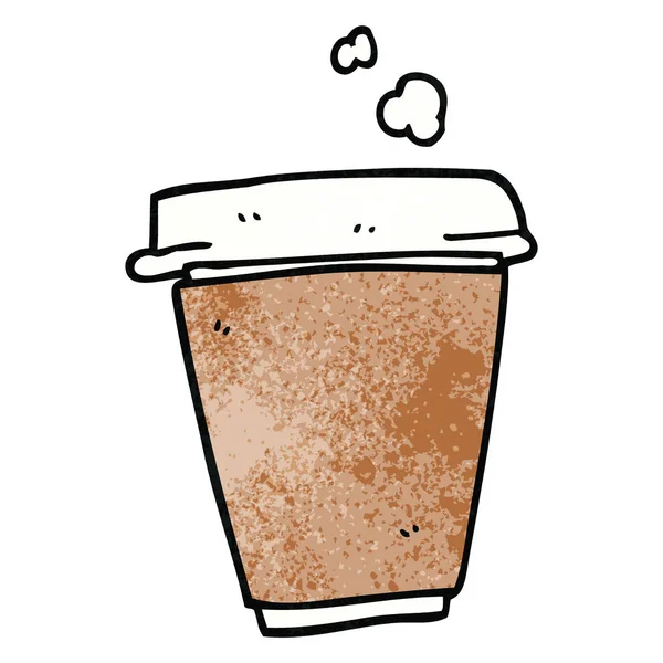 Dessin Animé Doodle Tasse Café — Image vectorielle
