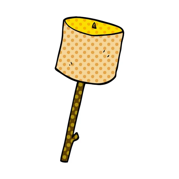 Doodle Dos Desenhos Animados Marshmallow Torrado — Vetor de Stock