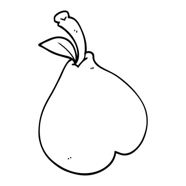 Line Drawing Cartoon Healthy Pear — Stock Vector