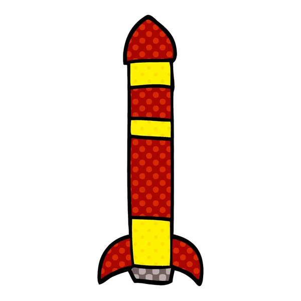 Cartoon Doodle Tall Rocket — Stock Vector