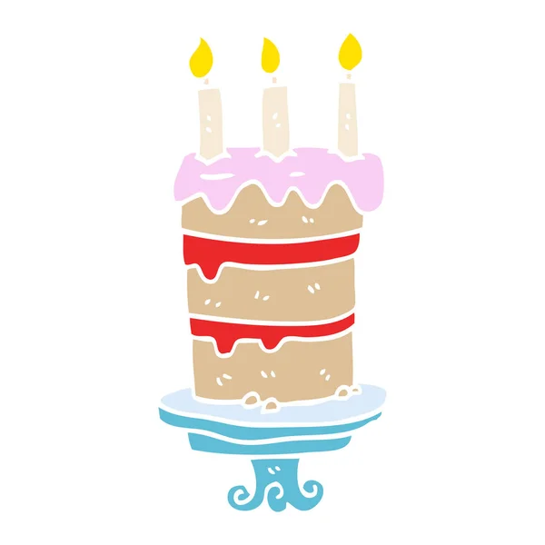 Cartoon Doodle Birthday Cake — Stock Vector