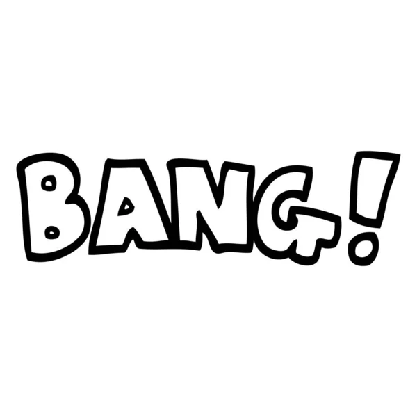 Bianco Nero Cartone Animato Parola Bang — Vettoriale Stock