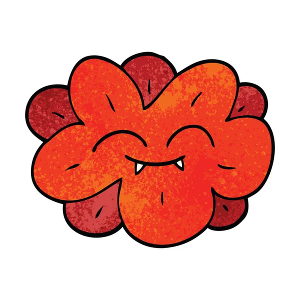 Cartoon Doodle Flower Face — Stock Vector