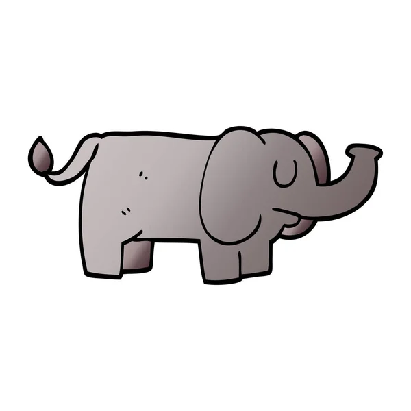 Cartone Animato Doodle Divertente Elefante — Vettoriale Stock