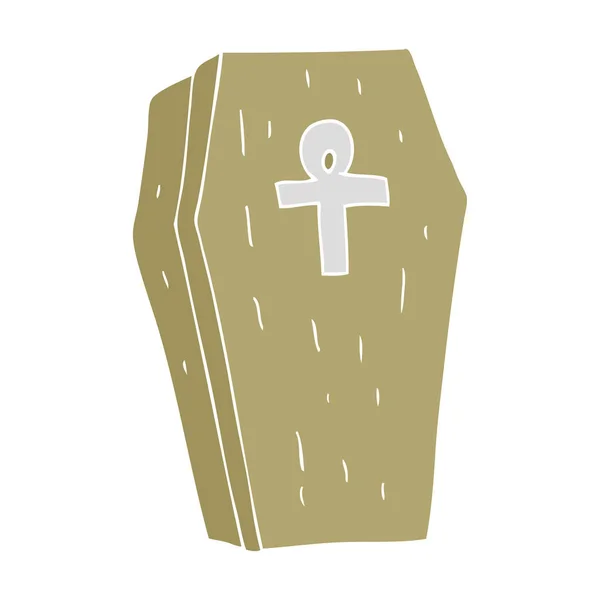 不気味な棺のフラット カラー イラスト — ストックベクタ