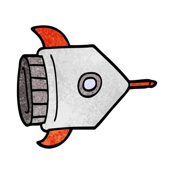 Cartoon Doodle Spaceship Vector Illustration — Stock Vector